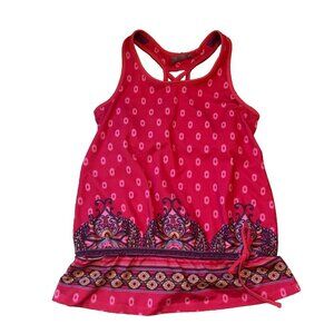 Athleta Tic Tac Toe Mandala Print Racerback Support Tank Top Sz Small Red 581368